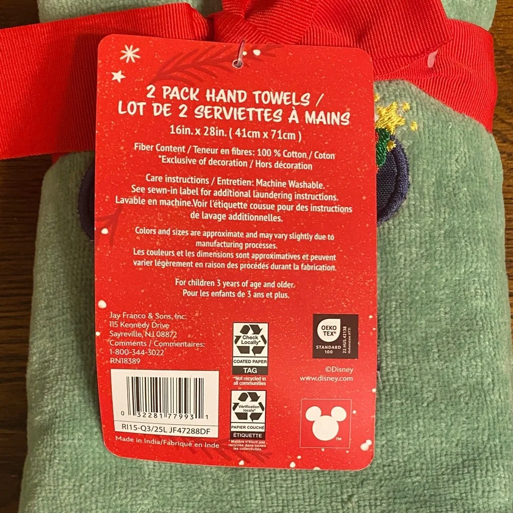 Disney Holiday Mickey Mouse Hand Towel Set